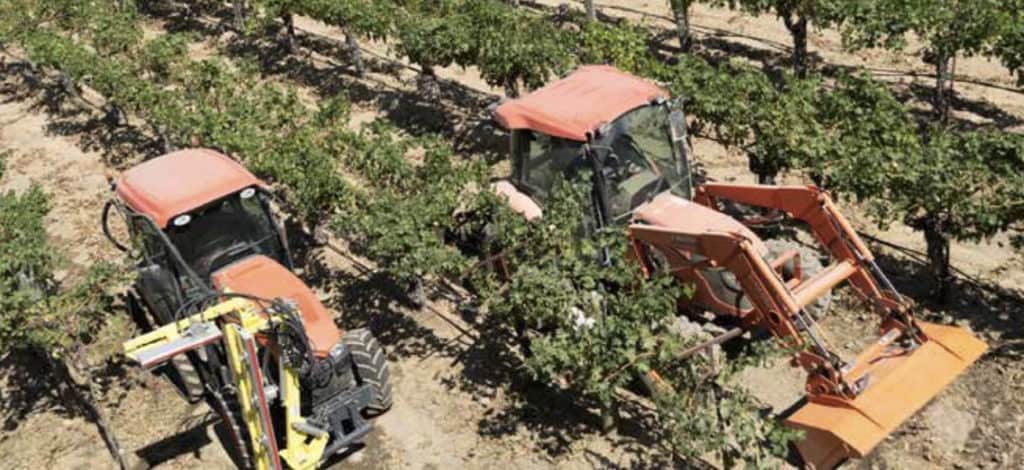 machines working in the vineyeard